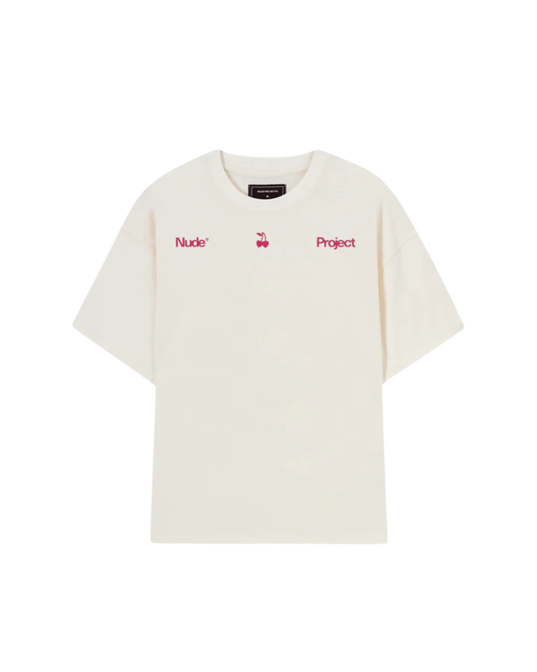 Camiseta Nude Project Motto Tee Beige Off White