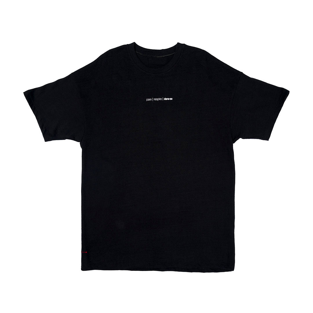 Camiseta Oversized Dane-se Pare, Respire Preto