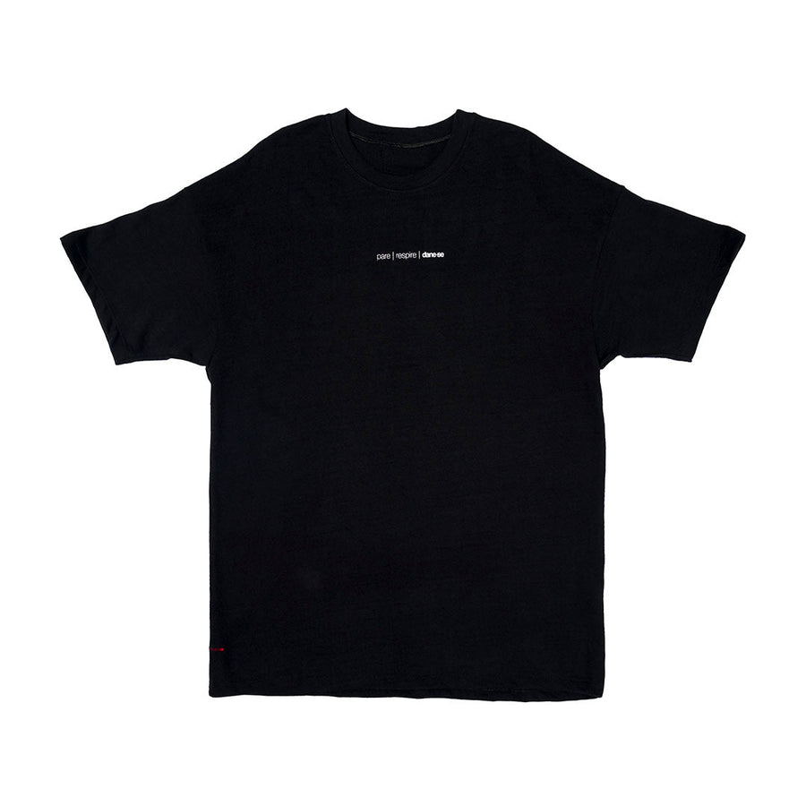 Camiseta Oversized Dane-se Pare, Respire Preto em preto original na LK Sneakers