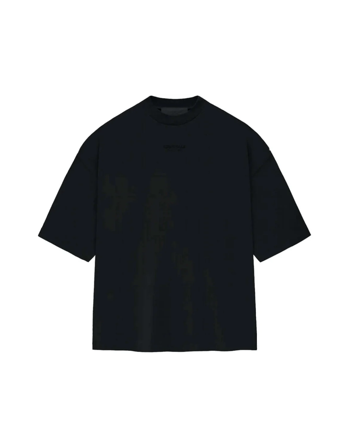 Camiseta Oversized Essentials Fear of God "Jet Black Small Logo" Preto