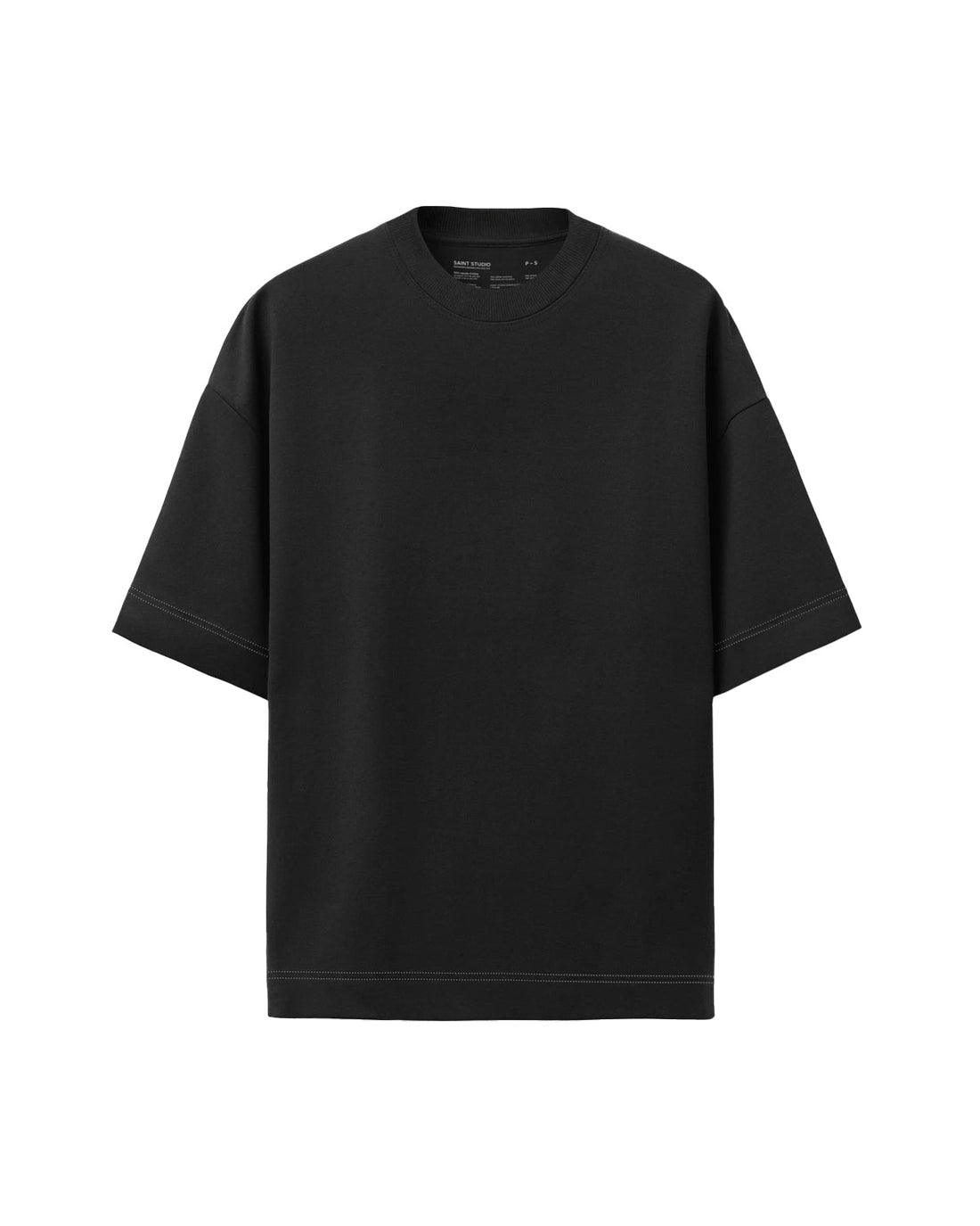 Camiseta Oversized Saint Studio Suedine Supima Contraste Preto - Saint Studio - ST24