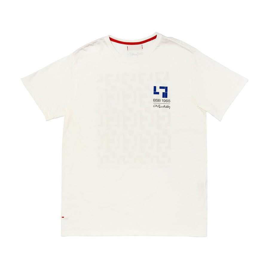 Vista lateral Camiseta Painel Dane-se x Athos Bulcão 107 Norte Branco