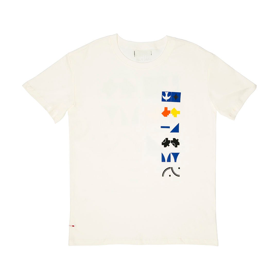 Camiseta Regular Dane-se x Athos Bulcão Azulejos Branco