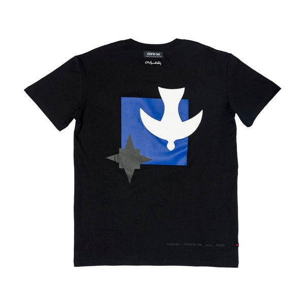 Camiseta Regular Dane-se x Athos Bulcão Igrejinha Preto em preto original na LK Sneakers
