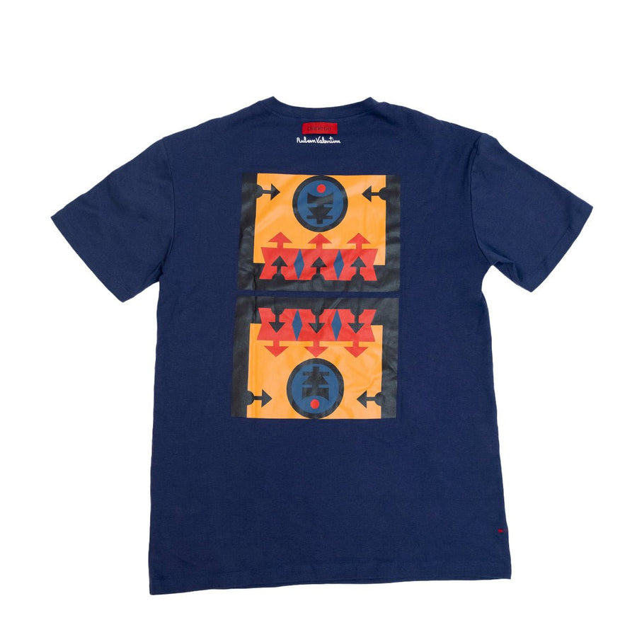 Vista lateral Camiseta Regular Dane-se x Rubem Valentim 1989 Marinho