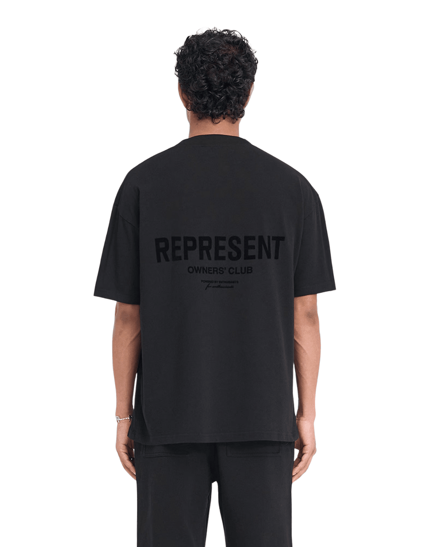Camiseta Represent Clo Owners Club Flocked Preto vista de costas