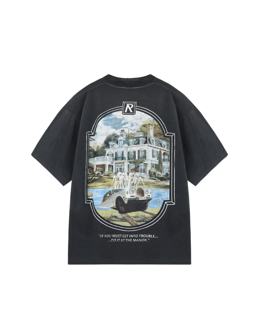 Camiseta Represent Clo Revere Manor Stained Black Preto em preto original na LK Sneakers