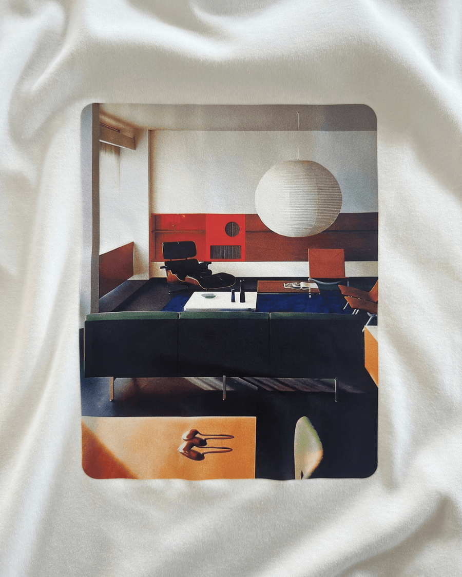 Camiseta Saint Studio Boxy Supima Mid Century Branco