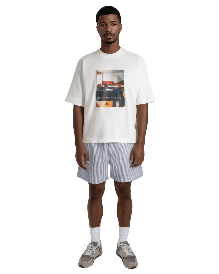 Camiseta Saint Studio Boxy Supima Mid Century Branco