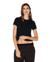 Camiseta Skims Baby Tee Worn in Jersey Onyx Preto em preto original na LK Sneakers