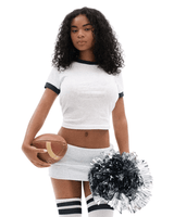 Vista do solado Camiseta Skims Baby Tee Worn in Jersey Snow Contrast Branco
