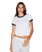 Camiseta Skims Baby Tee Worn in Jersey Snow Contrast Branco em branco original na LK Sneakers