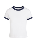 Camiseta Skims Baby Tee Worn in Jersey Snow Contrast Branco - Skims - 