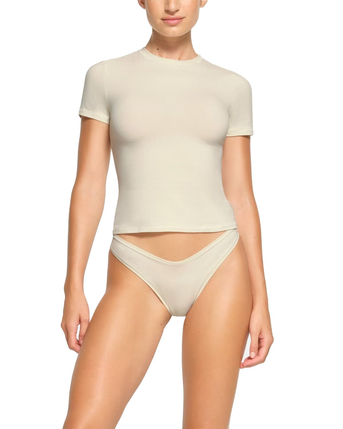 Camiseta Skims Cotton Jersey Bone Bege