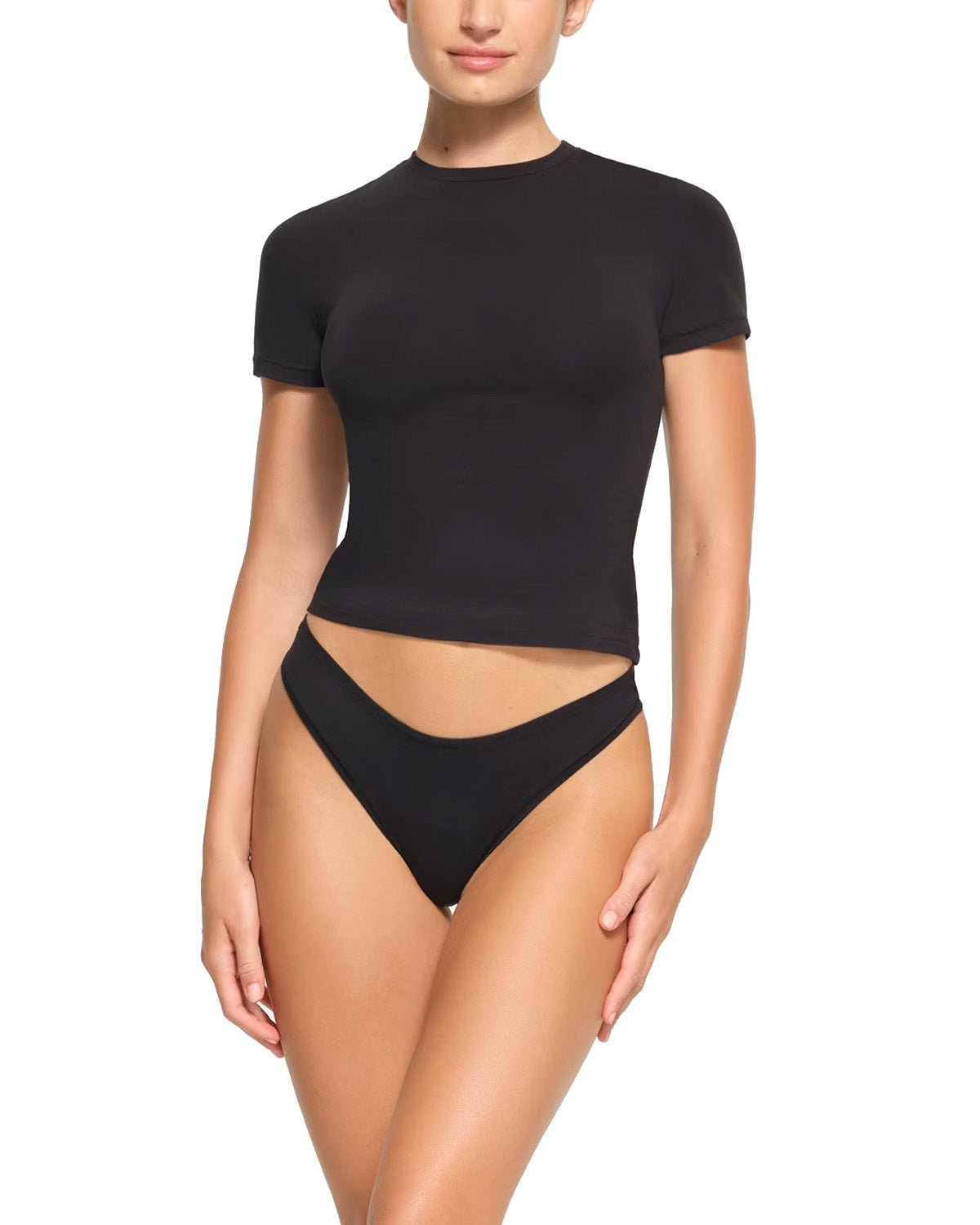 Camiseta Skims Cotton Jersey Soot Preto