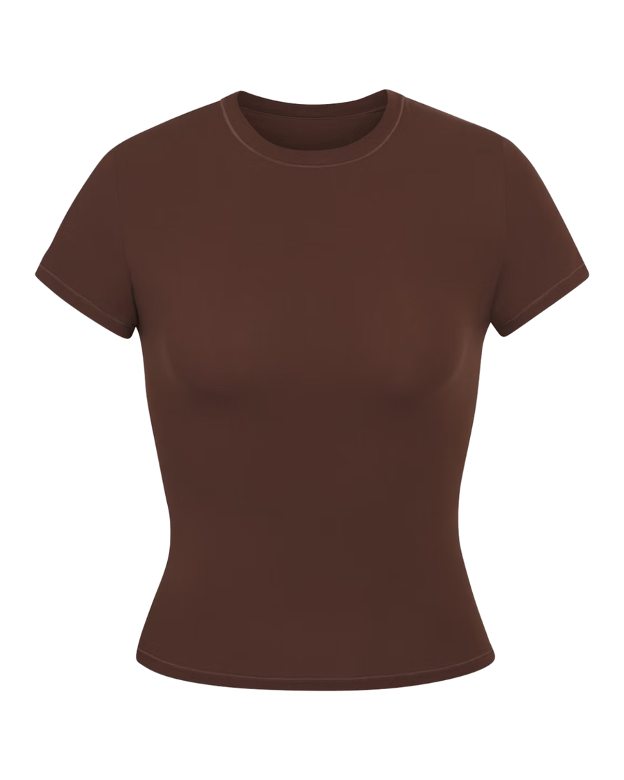 Vista superior Camiseta Skims Fits Everybody Cocoa Marrom