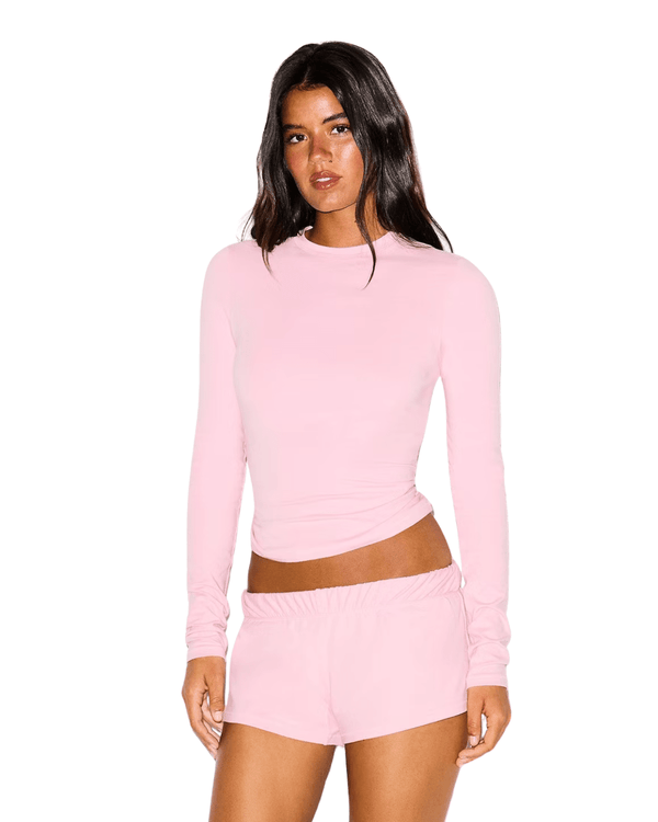 Camiseta Skims Manga Longa Cotton Jersey Halite Rosa em rosa original na LK Sneakers