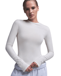 Camiseta Skims Manga Longa Cotton Jersey Marble Branco - Skims - 43774078390920