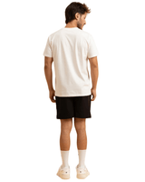 Vista lateral Camiseta Slyce Racquet Club Bordada Off White