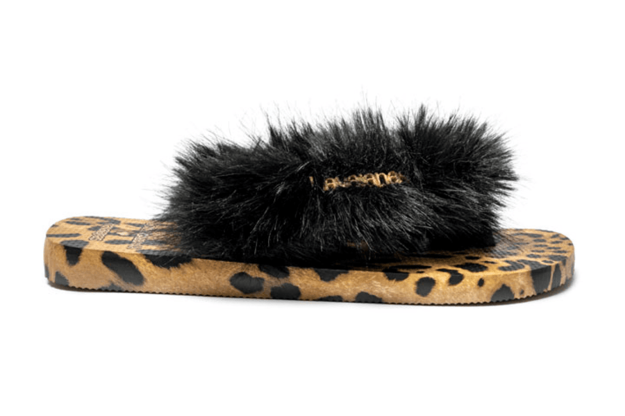 Vista traseira Chinelo Havaianas Top Dolce & Gabbana Faux Fur Leopardo Marrom