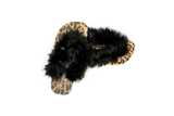 Vista frontal Chinelo Havaianas Top Dolce & Gabbana Faux Fur Leopardo Marrom