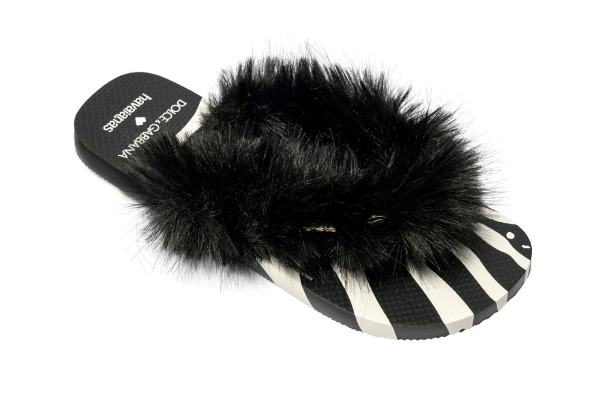 Chinelo Havaianas Top Dolce & Gabbana Faux Fur Zebra Preto - Havaianas - 4150234_0121_412 - 1