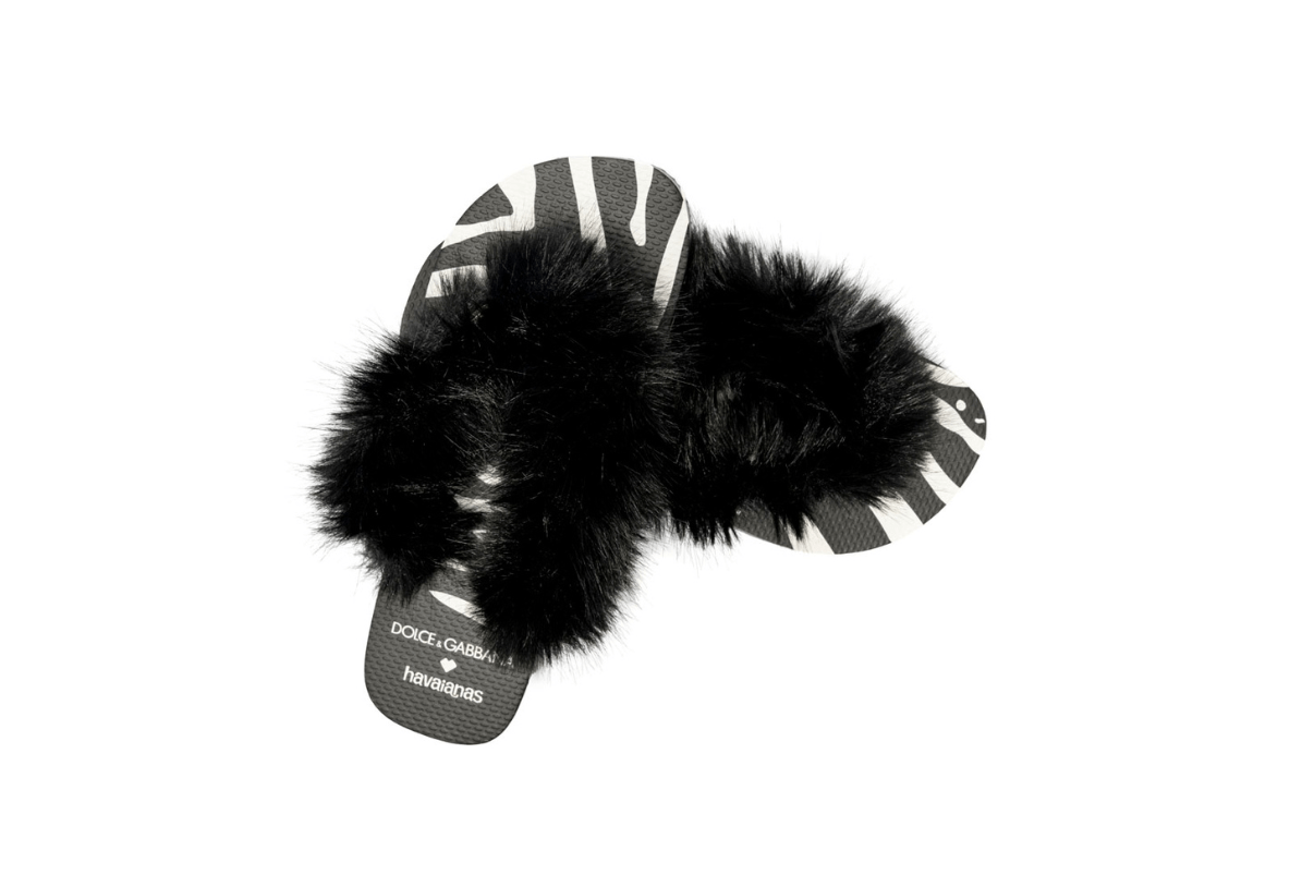 Chinelo Havaianas Top Dolce & Gabbana Faux Fur Zebra Preto - Havaianas - 4150234_0121_412 - 1