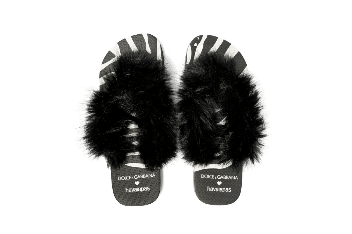 Chinelo Havaianas Top Dolce & Gabbana Faux Fur Zebra Preto - Havaianas - 4150234_0121_412 - 1