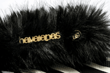 Vista frontal Chinelo Havaianas Top Dolce & Gabbana Faux Fur Zebra Preto