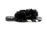Vista traseira Chinelo Havaianas Top Dolce & Gabbana Faux Fur Zebra Preto