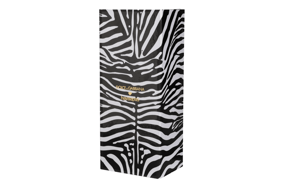 Vista do solado Chinelo Havaianas Top Dolce & Gabbana Faux Fur Zebra Preto