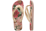 Vista frontal Chinelo Havaianas Top Dolce & Gabbana Florals Rosa