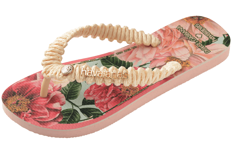 Vista do solado Chinelo Havaianas Top Dolce & Gabbana Florals Rosa