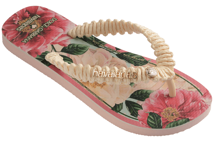 Vista superior Chinelo Havaianas Top Dolce & Gabbana Florals Rosa