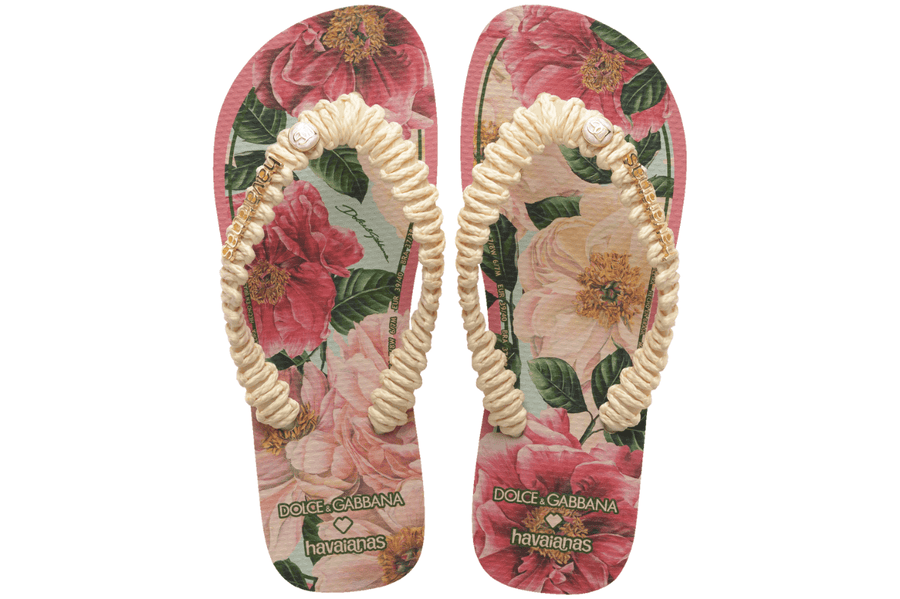 Chinelo Havaianas Top Dolce & Gabbana Florals Rosa em rosa original na LK Sneakers