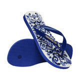 Vista lateral Chinelo Havaianas x Dolce & Gabbana Blue Mediterraneo Azul