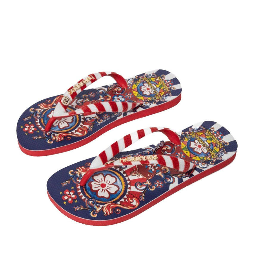Vista superior Chinelo Havaianas x Dolce & Gabbana Carreto Ciciliano Vermelho