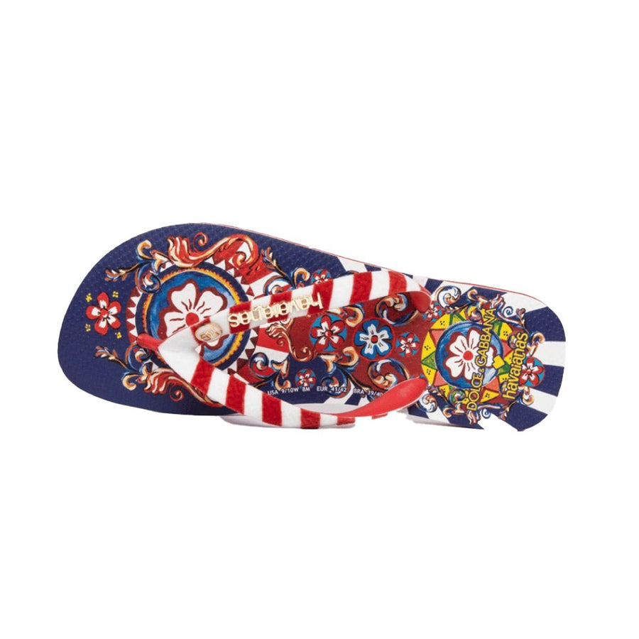 Vista lateral Chinelo Havaianas x Dolce & Gabbana Carreto Ciciliano Vermelho