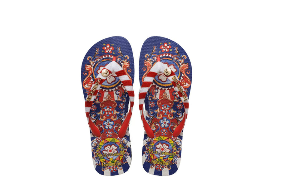 Chinelo Havaianas x Dolce & Gabbana Carreto Ciciliano Vermelho em vermelho original na LK Sneakers