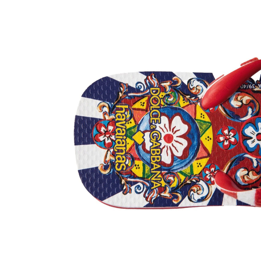 Vista traseira Chinelo Havaianas x Dolce & Gabbana Carreto Ciciliano Vermelho