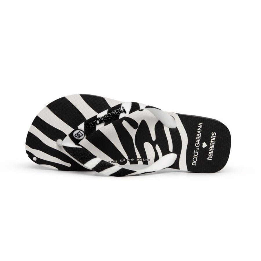 Vista traseira Chinelo Havaianas x Dolce & Gabbana Zebra Preto