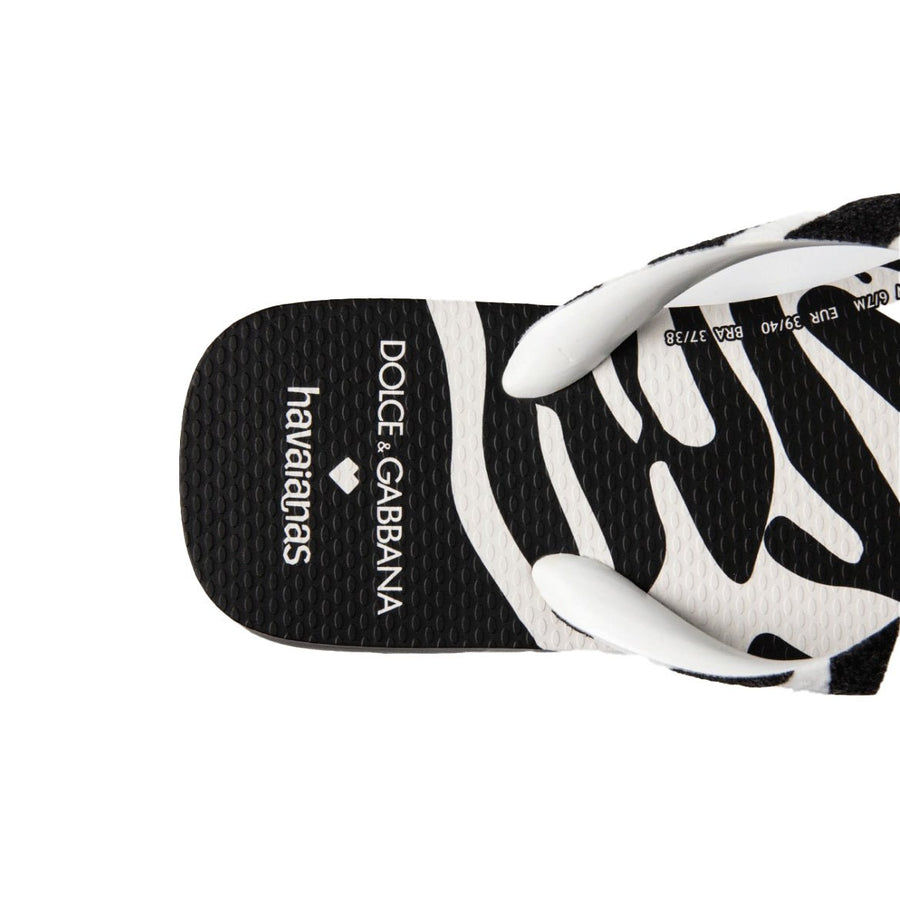Vista superior Chinelo Havaianas x Dolce & Gabbana Zebra Preto