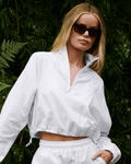 Cropped Alo Yoga 1/4 Zip Alumni Pullover Branco - Alo Yoga - W3660R_01 - 1