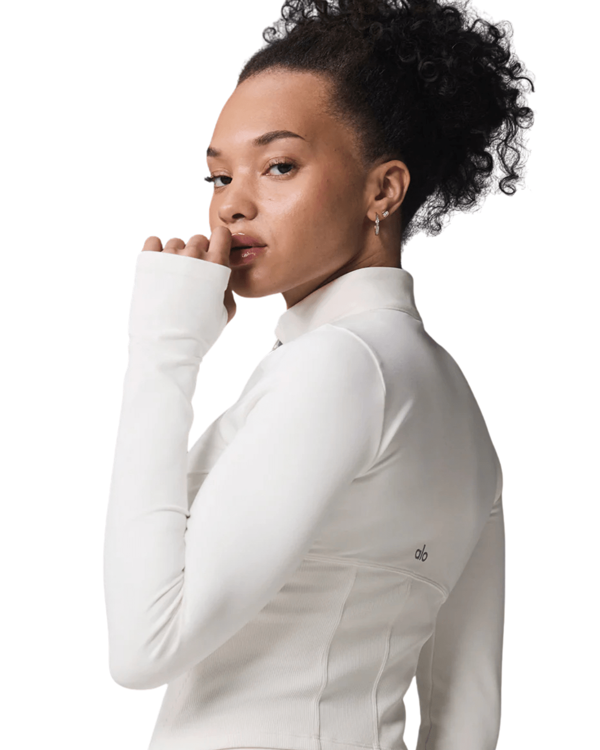 Jaqueta Alo Yoga Airbrush Corset Full Zip Ivory Creme - Alo Yoga - w4528r - 1