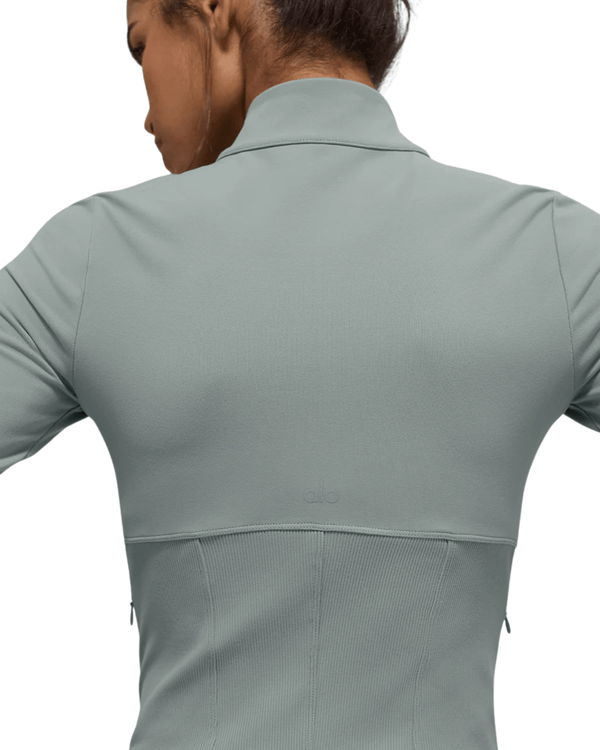 Jaqueta Alo Yoga Airbrush Corset Full Zip Lunar Grey Cinza por R