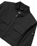 Jaqueta Alo Yoga Cropped Pinstripe Main Character Full Zip Black/Titanium Preto - Alo Yoga - w4706r - 1