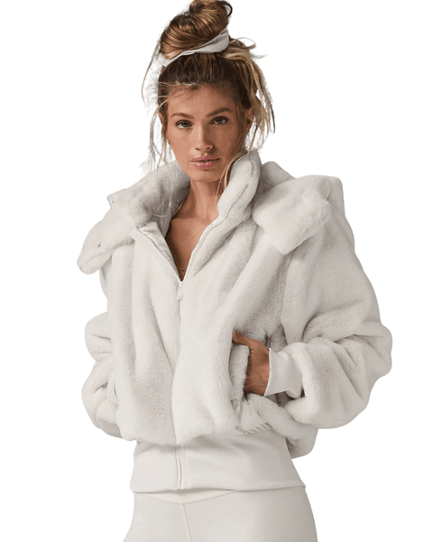 Jaqueta Alo Yoga Faux Fur Foxy Ivory Bege - LK