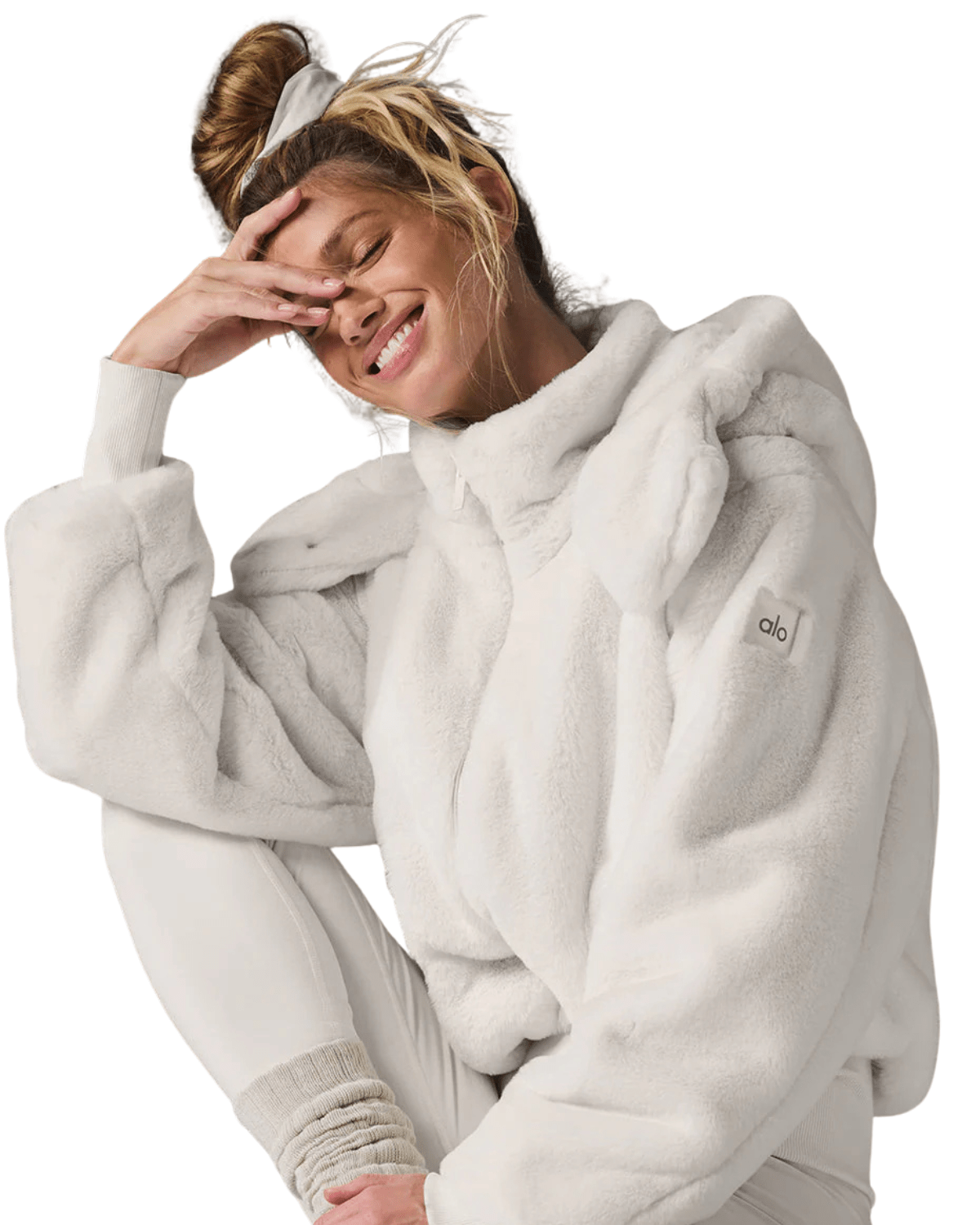 Jaqueta Alo Yoga Faux Fur Foxy Ivory Bege - Alo Yoga - w4496r - 1