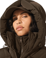 Vista lateral Jaqueta Alo Yoga Glacier Puffer Espresso Marrom