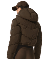 Vista traseira Jaqueta Alo Yoga Glacier Puffer Espresso Marrom